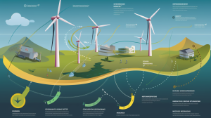 the process of converting wind into electricity